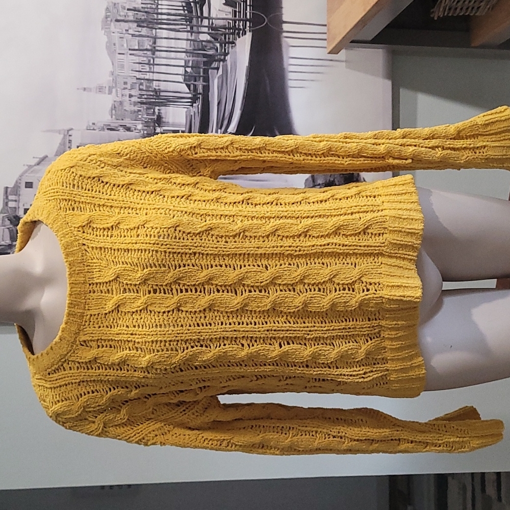 Fuzzy Mustard Sweater - Picture 1 of 6